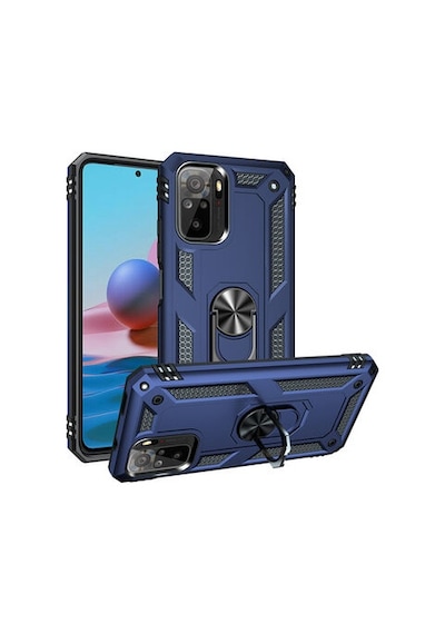 Redmi Note 10 Kılıf Tam Koruma Çift Katmanlı İbiza Sert Silikon Kapak Mavi