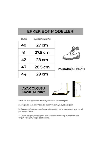 Mubiano Hakiki Deri Mbzyn2306-s Siyah Bağcık Detaylı Erkek Bot & Postal