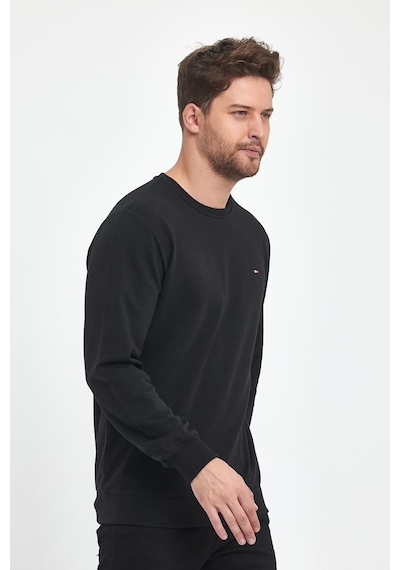 MMetalic Erkek Siyah Bisiklet Yaka Nakış Detaylı Regular Fit Sweatshirt 001