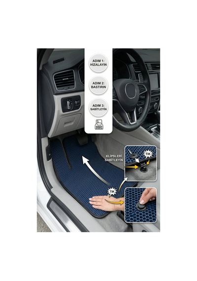 Ford Kuga 2013 2019 Uyumlu Eva Oto Paspas Turuncu Metal Topukluklu Tam Set