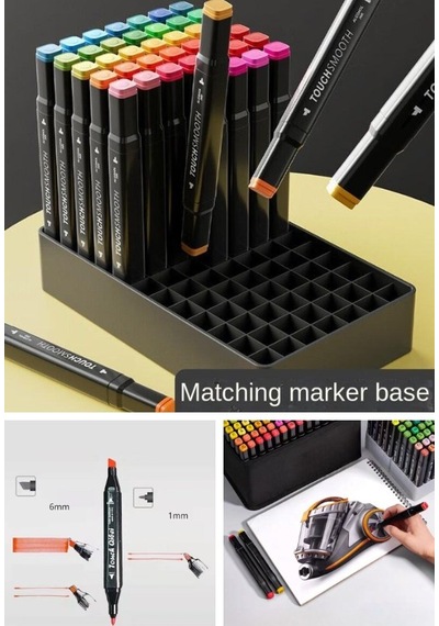 24 Lü Çift Tatraflı Marker Kalem Seti Resim Mimari Ve Grafik Tasarım Kalemi Yüksek Kalite Çok Renkli