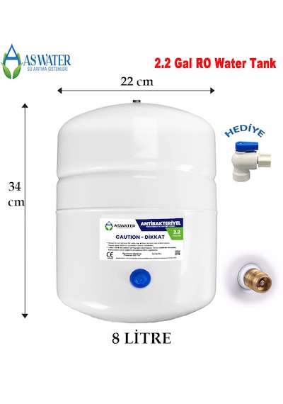 Su Arıtma Cihazı Çelik Su Tankı 2.2 Galon 8lt Tank 1