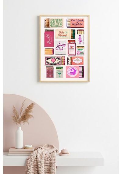 Doğal Ahşap Çerçeveli Retro Tablo - Vintage Ve Klasik Dekoratif Baskı Huhu2086