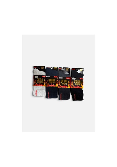 Çega Socks Çega Dikişsiz Kalın Kışlık Termal Çorap 12'li Çok Renkli Çok Renkli