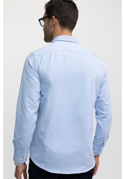 Tudors Erkek Regular Fit Klasik Kesim Desenli Mavi Gömlek-24971 Mavi
