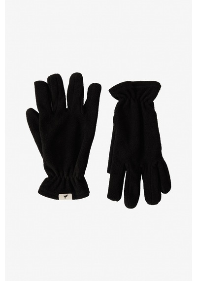 AC&Co / Altınyıldız Classics Erkek Siyah Polar Bere Boyunluk Eldiven Set Siyah