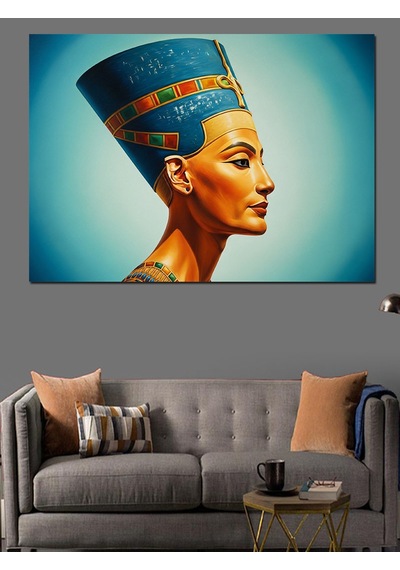 Nefertiti Mısır Kraliçesi Portre Dekoratif Kanvas - Mdf Ahşap Tablo