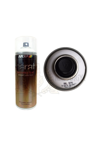 Motip Carat Parlak Trafik Beyaz Sprey Boya 400 ML - Ral9016