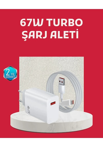 Mey İthalat 67 Watt Turbo Şarj Cihazı Motorola G30 G50 G60 G82 Uyumlu