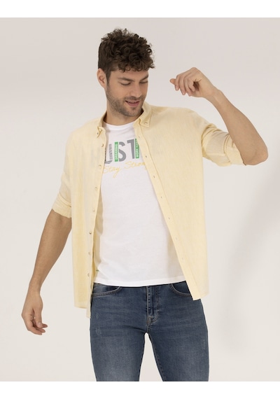 Pierre Cardin Erkek Sarı Gömlek Desenli 50265119-vr044 Sarı