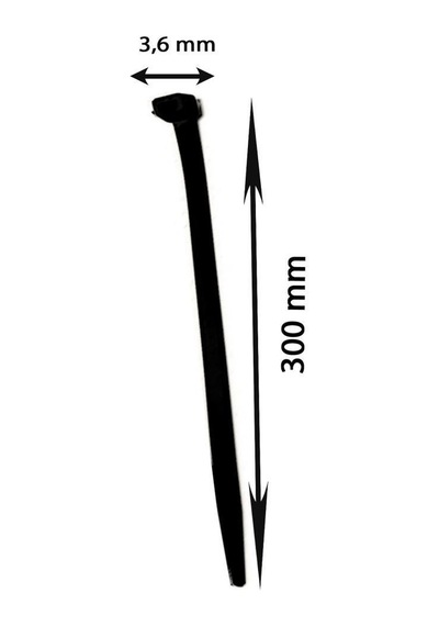 Rutter 3.6x300 Mm Siyah Kablo Bağı 100 Lü Extra Dayanıklı Plastik Cırt Kelepçe Rt-3107