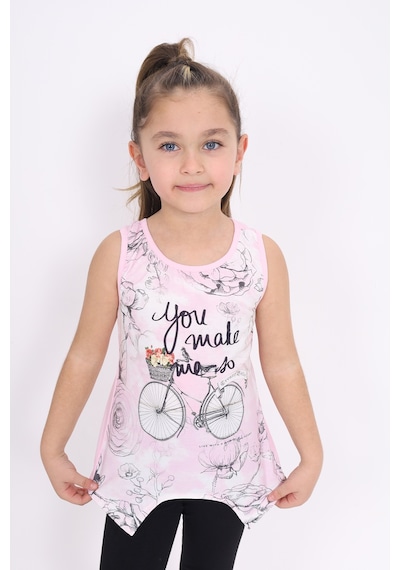Toontoy Kids Toontoy Kız Çocuk Bisiklet Baskılı Atlet Pembe