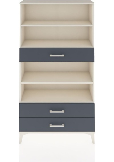 Arges Dolap 4 Raflı 3 Çekmeceli 88x30x163 Aytaşı-antrasit Aytaşı