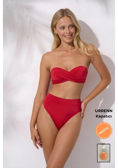 Pierre Cardin Düğüm Detaylı Yüksek Bel Dolgulu Straplez -urrenn Kapatıcı - 2025 Yeni Sezon Bikini Takımı Çok Renkli