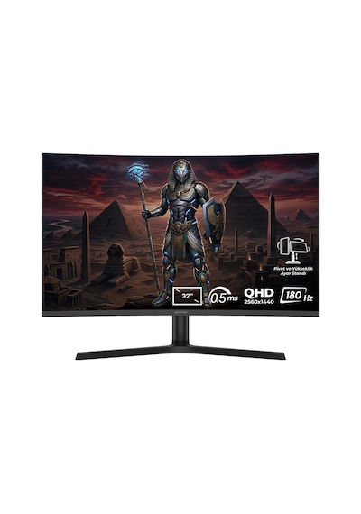 Gameraider Horus Gr32qc18v 32 İnç 180hz 0.5ms 2k Qhd Adaptive Sync Va Kavisli Pivot Gaming Monitör