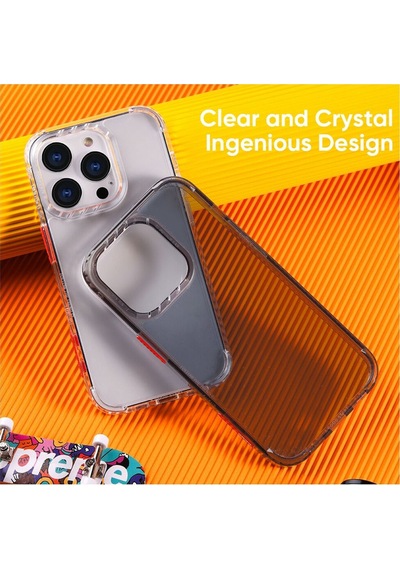 Rock Apple Uyumlu iPhone 14 Pro Max Air Serisi Şeffaf Silikon Kılıf Siyah standart
