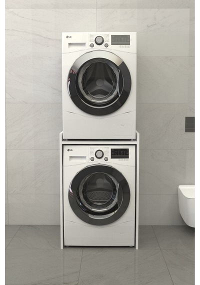 Solévo Banyo Dolabı Çamaşır Ve Kurutma Makinesi Dolabı Beyaz Beyaz