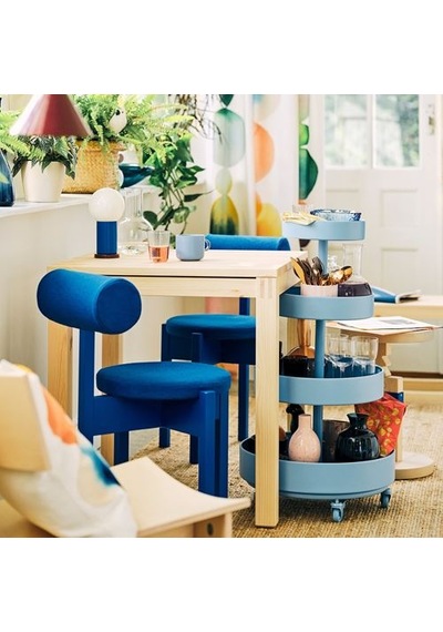 Ikea Ps 2026 Servis Arabası, Mavi, 89x48 Cm
