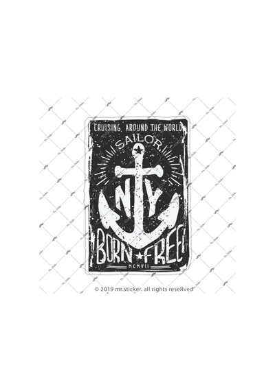 Nau25 Denizci Yazili Eskitme Motifli Etiket