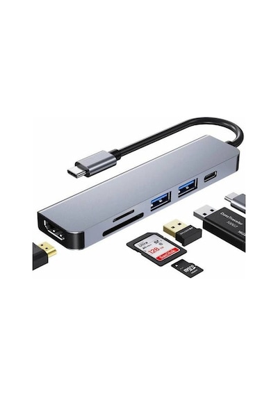 Daytona Hc-13C Type-C To 2- Usb 3.0 Sd Tf 4K Hd 1080P Hdmı Pd Ka