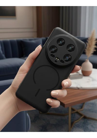 Xiaomi 14 Ultra İçin Uyumlu M-safe Özellikli Soft Renkli Elde Kaymaz Silikon Kılıf