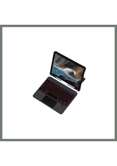 Bezos T5209d İpad Pro 12.9 2021 Kılıf İnter Ledli Klavyeli Tablet Kılıfı - Siyah Mmbz