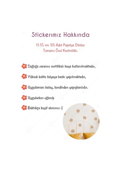 MSticker Kahve Papatyalar Çocuk Bebek Odası Duvar Sticker Seti