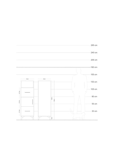 Hyperion Dolap Tek Raflı Tek Çekmeceli 60x44x134 Çam-çam Çam