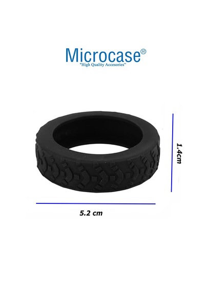 Microcase Silikon Aşınmaya Dayanıklı Ses Önleyici Bavul Tekerlek Kılıfı Tırtıklı Kalıp-al4549 4 Adet Siyah