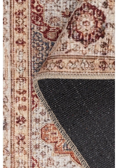 Artloop Folk Krem Vintage Etnik Madalyonlu Klasik Desenli Dokuma Tabanlı Şönil Halı Al 573 Krem Madalyonlu Klasik Desenli