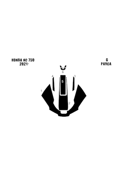 Honda Nc 750 2021- 6 Parça Tank Pad Siyah 62973536