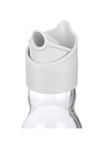 Water Fresh 700 Ml Çevrilebilir Kapaklı Cam Sürahi Başucu Ve Çalışma Masası Sürahisi Gri - 927537818