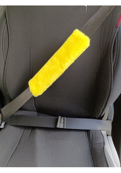 Peluş Seyahat Emniyet Kemer Pedi Kılıfı 2'li Sarı Renk
