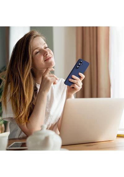 Samsung Galaxy S26 İle Uyumlu Kılıf Içi Kadife Lansman Tasarım Telefon Kılıfı Kapak Lacivert