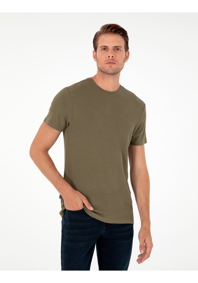 Pierre Cardin Erkek Haki Tişört Basic 50280967-vr027 Haki