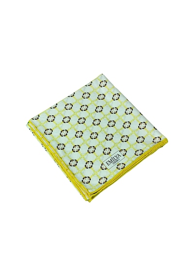 Mim Eşarp Emilya Rayon Desenli Eşarp 90x90 Cm Sarı - Siyah