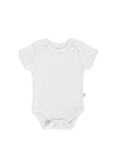 Civil Baby 3'lü Çıtçıtlı Badi Seti Pamuklu Kısa Kol Ribana Bebek Atlet Badi - Beyaz