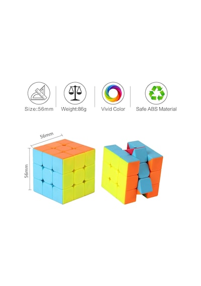 Rubik Zeka Sabır Küpü Neon Renkler 3 X 3 X 3 Standart