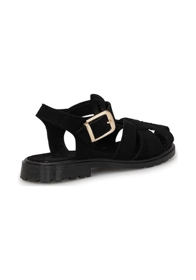 Elit Fls152-s-101s Kadın Düz Sandalet Siyah