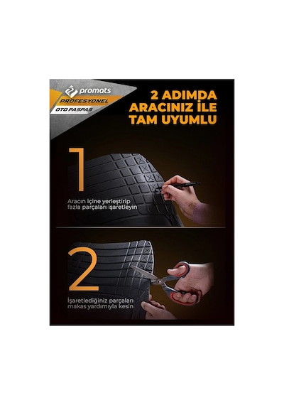 Fiat Egea Uyumlu 4-d Oto Paspas Profesyonel Siyah