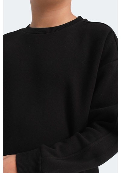Slazenger Logan 2 Li Set Unisex Çocuk Siyah -taş Gri Sweatshirt Siyah -taş Gri