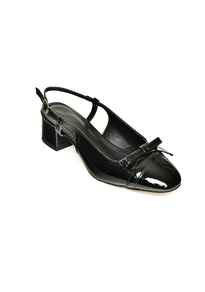 Fox Shoes U404703608 Siyah Rugan Alçak Topuklu Kadın Ayakkabı Siyah