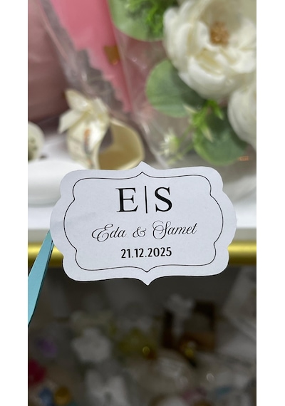 Söz, Kına, Nişan, Düğün Özel Kesimli Yapışkanlı Etiketi 3x4 Cm 88 Adet - Arl Etiket Tasarım Beyaz