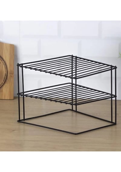 3 Katlı Metal Siyah Tabaklık Düzenleyici Organizer Dolap Içi Raf Metal 25 X 25 Siyah Diğer
