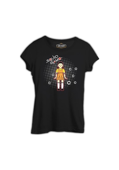 Squid Game - Robot Bebek Mermi Siyah Kadın Tshirt