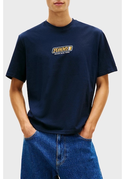Tommy Jeans Logolu Pamuklu Regular Fit Bisiklet Yaka T Shirt Erkek T Shirt Dm0dm22546 C1g Lacivert