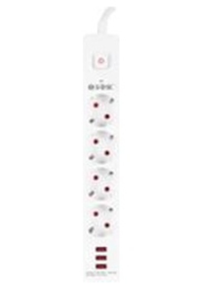 S-link Spg403u 1.5m 1.5mm 100 Yüzde Bakır 750 Joule 3 Usb 5v2.4a 4lü Anahtarlı Akım Korumalı Priz 0