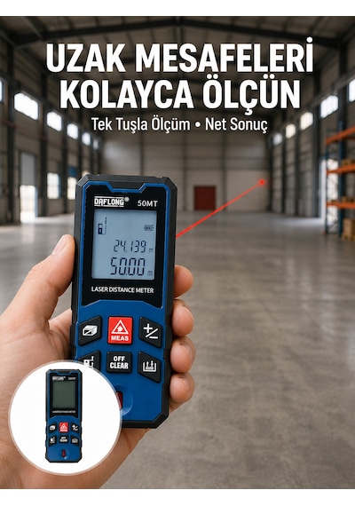 Profesyonel Lazer Metre Hassas Ölçüm Ve Dijital Ekran Yeni Nesil - Lisinya
