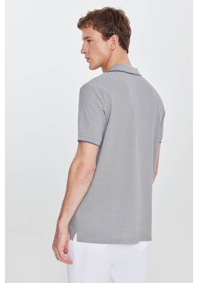 Ac&Co / Altınyıldız Classics Polo Yaka Cepli Regular Fit Bol Kesim Düz Tişört - 465114609 Gri