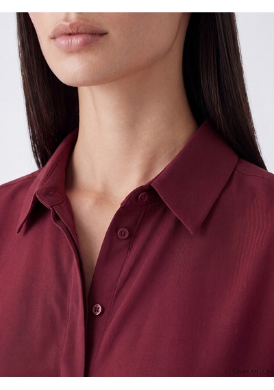 Lcw Everyday Bordo Gabardin Kadın Gömlek Tunik